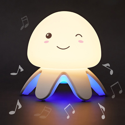 シリコーンのくらげは子供のための変更のタイマー音楽気分夜ライト ギフトを着色する